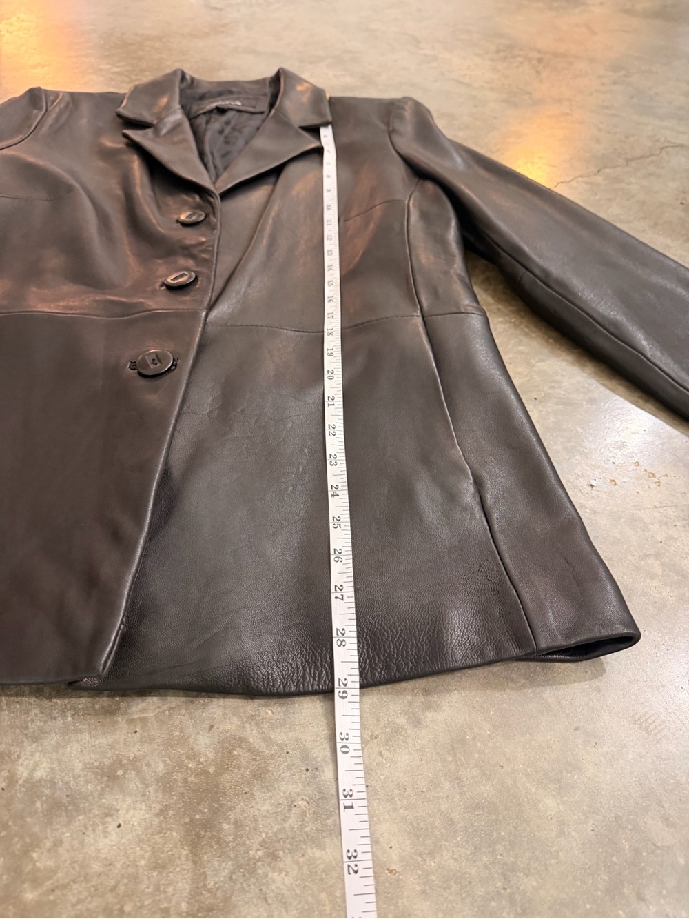 Jones New York Genuine Leather Blazer Jacket Black L Fall Winter Capsule Classic - Picture 6 of 13